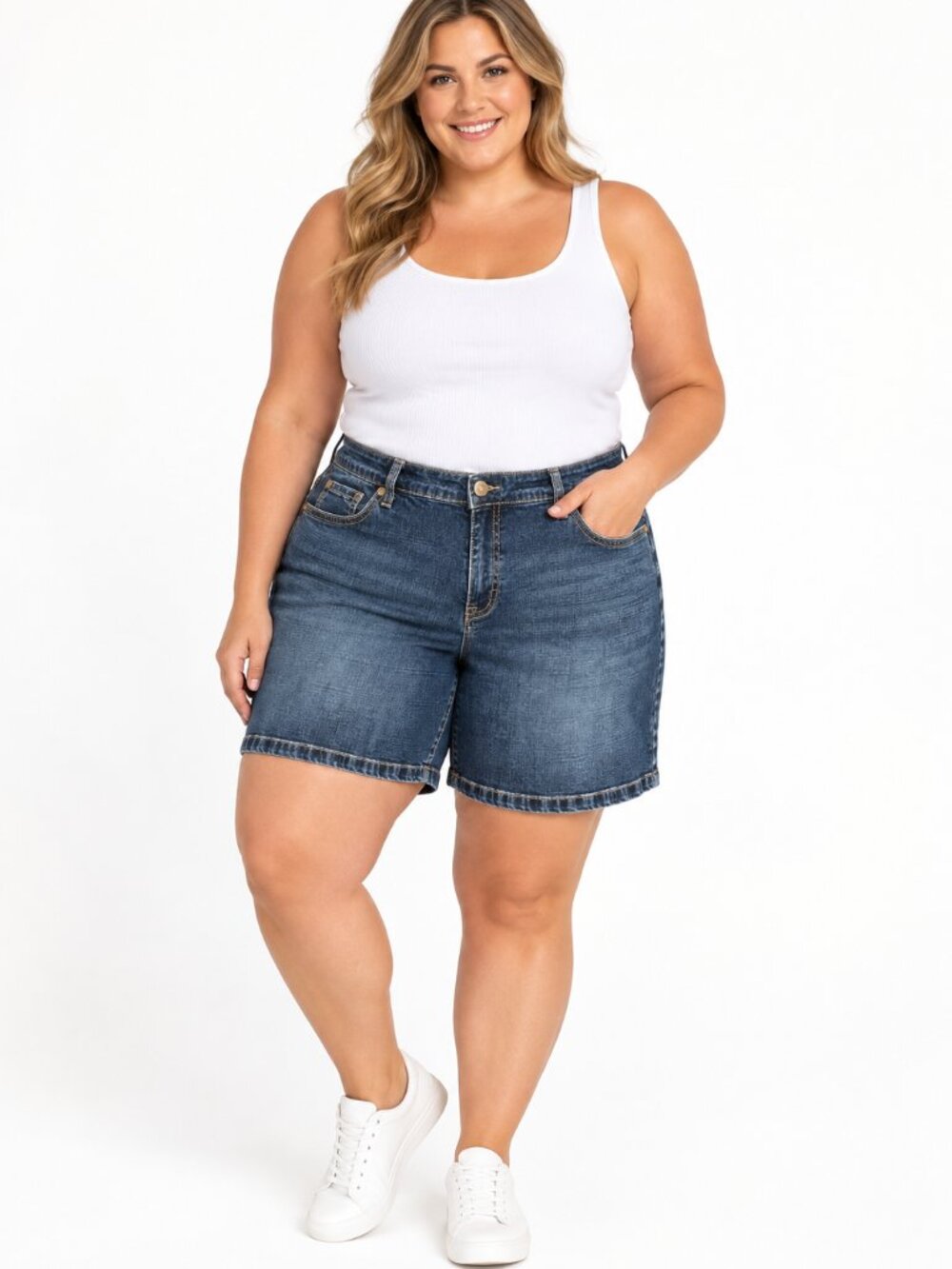 Torrid Denim Shorts Size 22 Dark Wash Stretch Jean Jorts Plus Size 6.5"